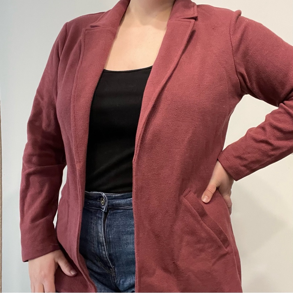 MATTY M Pink Blazer with Soft Knit Fabric